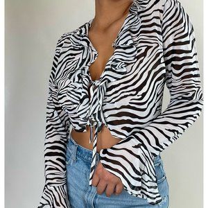 Zebra Chiffon Top NWT